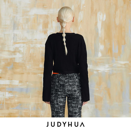 JUDYHUA 弧线门襟设计短开衫 商品图2