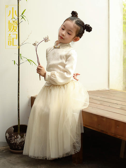 【非质量问题不退换】国潮中国风新中式高端童装洋气连衣裙-昆山玉 商品图2
