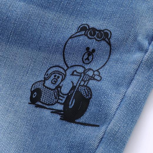 英氏-童衣类（秋）E1连梭长裤, 中牛仔蓝, 100CM 商品图2