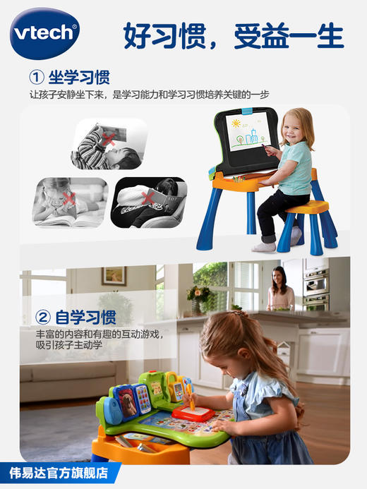 伟易达4合1点触学习桌多功能点读笔英语早教机儿童益智书2岁玩具 商品图1