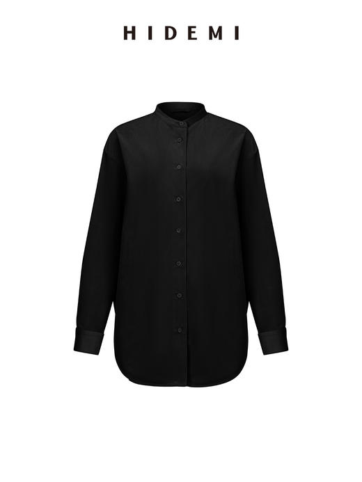 HIDEMI 简约廓形丝绒套装 衬衫/阔腿裤  米杏色/黑色 商品图6