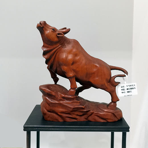 牛气冲天-大°做旧黄杨摆件 商品图0