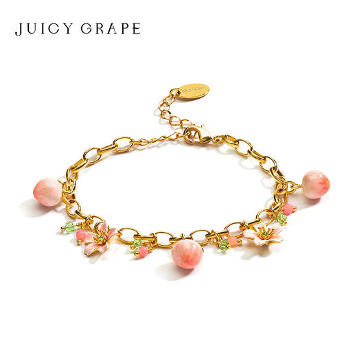 Juicy Grape水蜜桃手链女夏款原创甜美可爱水果桃子桃花饰品法式 商品图4