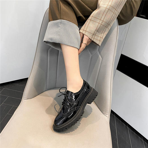 ZHR厚底女职业鞋通勤鞋英伦小皮鞋子女乐福鞋女单鞋女鞋 商品图3