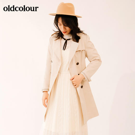 oldcolour秋季新款时尚修身中长风衣外套M33047355 商品图2