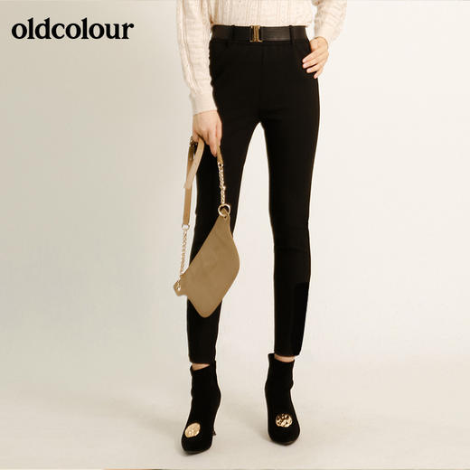 oldcolour秋季修身显瘦百搭小黑裤休闲长裤M32073220 商品图0