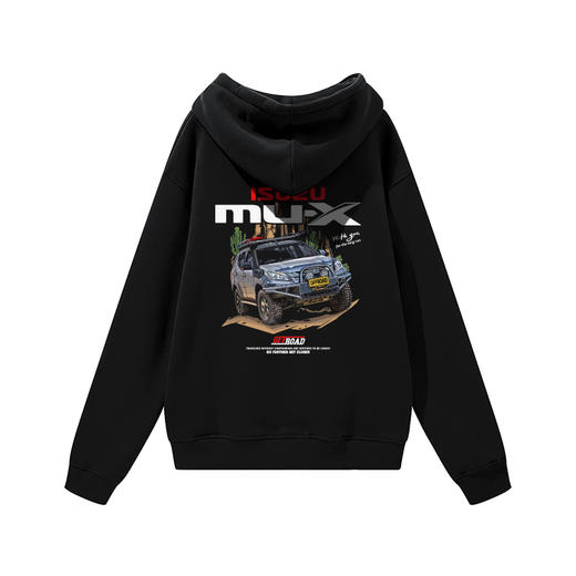 2021新款秋冬潮流ISUZU五十铃越野车带帽抓绒套头保暖卫衣 NMT-1697 商品图3