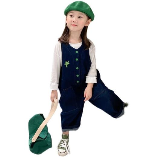 童装女童秋装休闲背带裤儿童韩版牛仔连体裤宝宝春季新款宽松长裤 商品图4