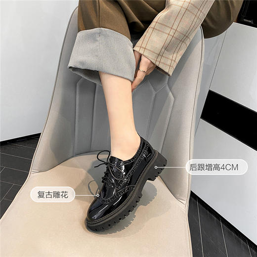 ZHR厚底女职业鞋通勤鞋英伦小皮鞋子女乐福鞋女单鞋女鞋 商品图2