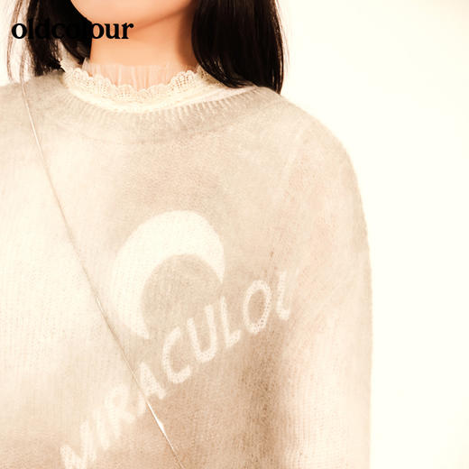 oldcolour秋季字母马海毛羊毛针织套头衫M33052307 商品图4