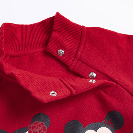 迪士尼米奇新款喜庆新年红男童加绒卫衣套装213T1291
 商品图11