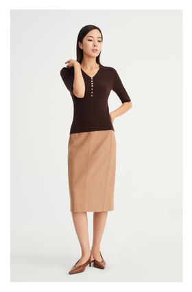 CARA修身显瘦百搭针织衫KC213MKR0005N1