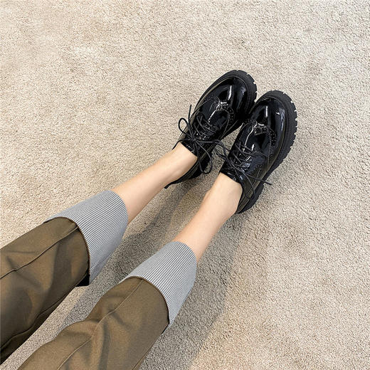 ZHR厚底女职业鞋通勤鞋英伦小皮鞋子女乐福鞋女单鞋女鞋 商品图11