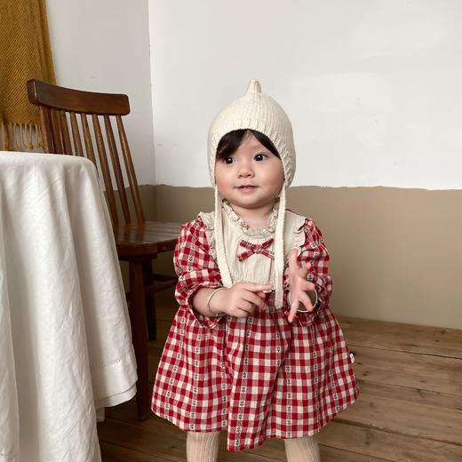 婴儿连体衣纯棉春秋连衣裙格子哈衣裙包屁裙衣爬服秋装婴童服饰 商品图1
