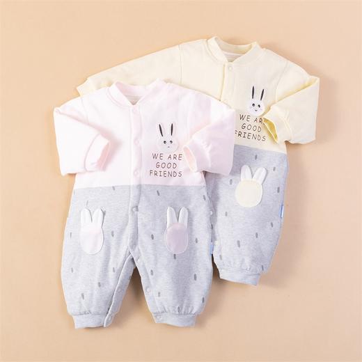 贝贝怡女宝宝婴儿夹棉加厚保暖连体衣哈衣爬服214L488
 商品图3