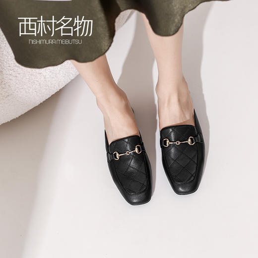 西村名物2021秋季款网红穆勒包头凉鞋外穿凉拖鞋女平底鞋12821 商品图1