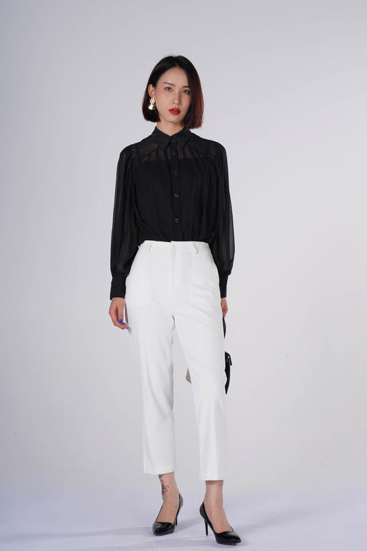 L1臣禾两件套抽褶精致雪纺衬衫9213054776 商品图7