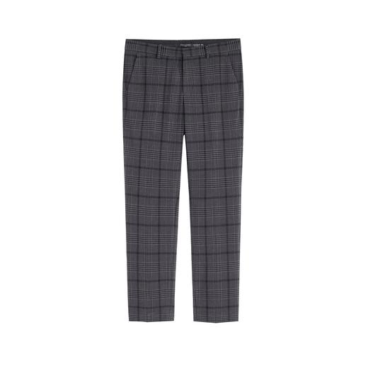 太平鸟男装  秋季新款格纹西裤直筒休闲裤BYGAB3X32 商品图0