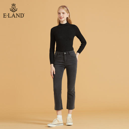 衣恋不规则裤脚设计感微喇牛仔裤EETJB49C3C 商品图0