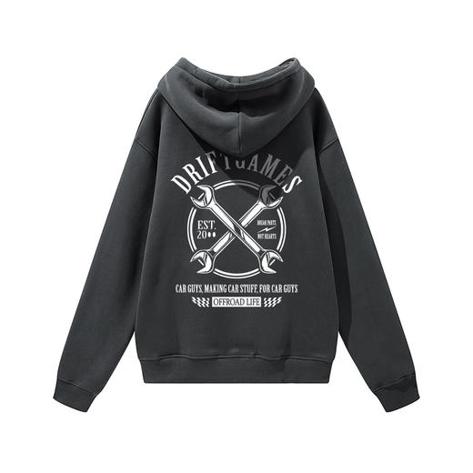 2021秋冬新款抓绒带帽休闲欧美机车范 NMT-1693潮流落肩宽松卫衣 商品图5