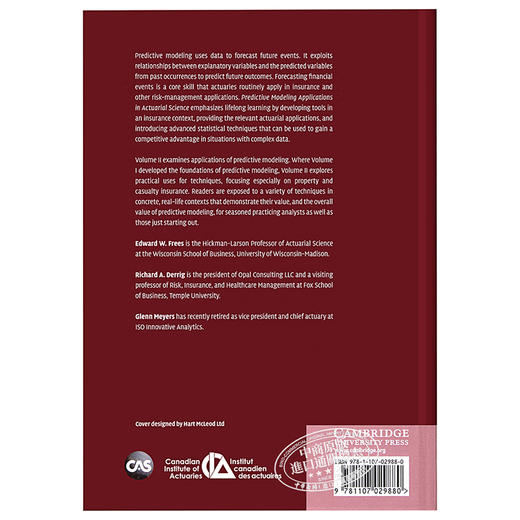 【中商原版】精算科学中的预测建模应用 英文原版 Predictive Modeling Applications in Actuarial Science Edward W. Frees 商品图1