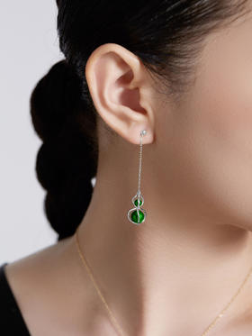 三生万福和田碧玉长耳坠