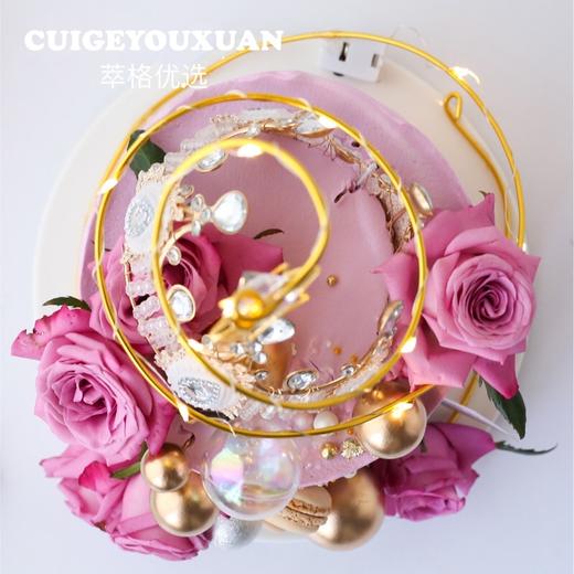 1.5磅华丽心愿 紫色玫瑰女神生日蛋糕 商品图3