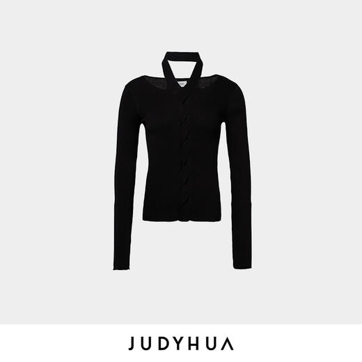 JUDYHUA 前领绞花设计针织上衣 JHB3M013 商品图7