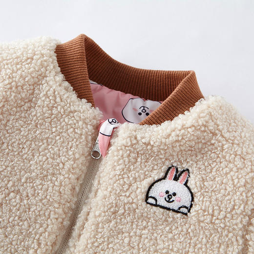 英氏秋冬儿童外套宝宝2面穿拉链衫加绒保暖棉服YRWBJ31379A01 商品图1