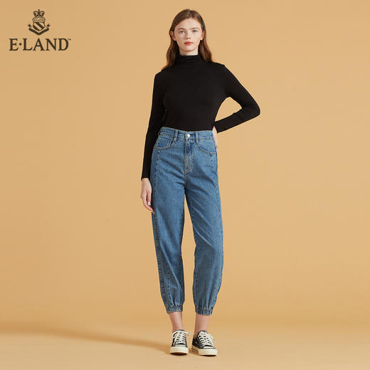 衣恋简约宽松显瘦萝卜长裤EETJB49C7M 商品图0