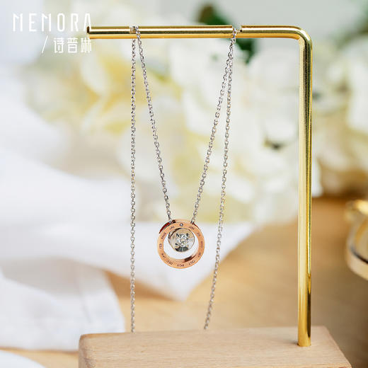 时光印记系列18K彩金钻石套链单钻项链一款多戴DN0337/DN109421(不同钻石价格不同，详细价格咨询客服) 商品图5