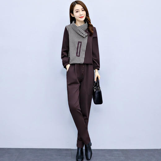 职业长袖套装女秋装2021年新款气质时尚洋气早秋休闲裤两件套减龄 RWQ38748 商品图3