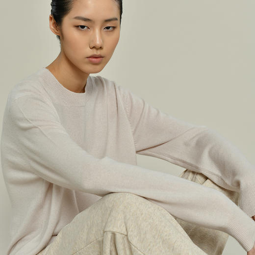 男女同款2021新款羊毛混纺圆领套头衫 商品图1