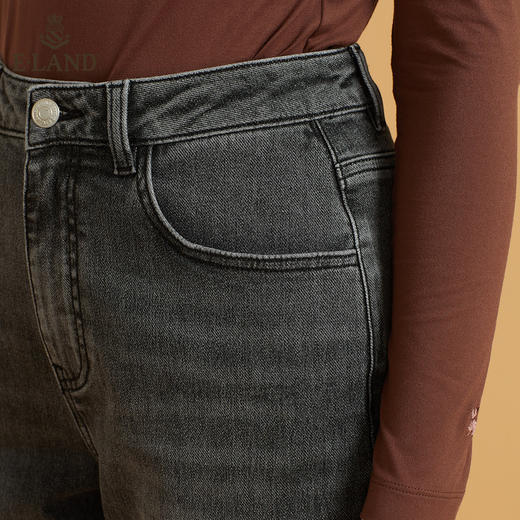 衣恋复古细闪修身小脚牛仔裤EETJB49C6M 商品图3