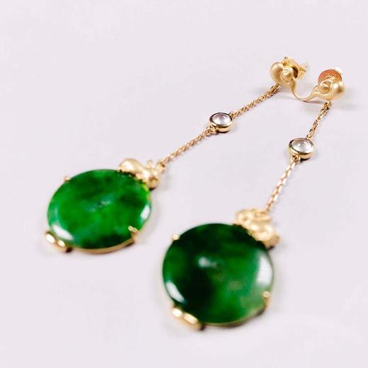 玉兔平安扣翡翠耳环【定制】 商品图1