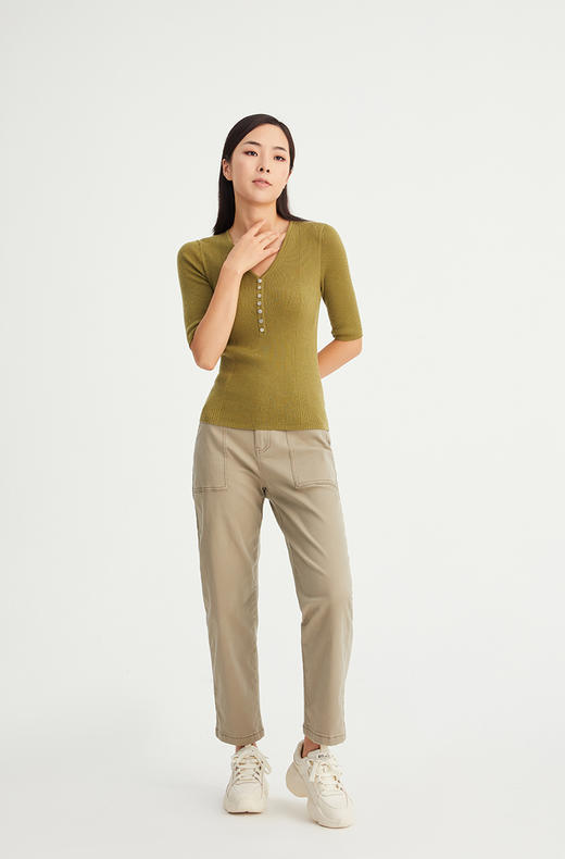 CARA修身显瘦百搭针织衫KC213MKR0005N1 商品图1