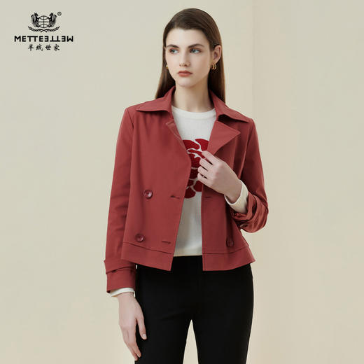 METTE2021年秋冬新品女士短款外套时尚修身长袖小西装通勤上衣 商品图0