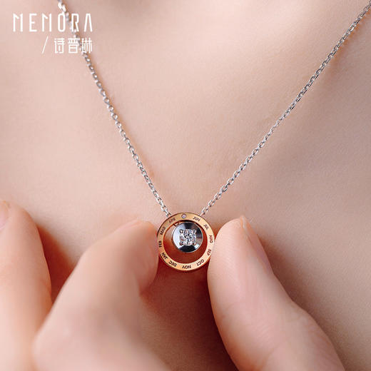 时光印记系列18K彩金钻石套链单钻项链一款多戴DN0337/DN109421(不同钻石价格不同，详细价格咨询客服) 商品图7