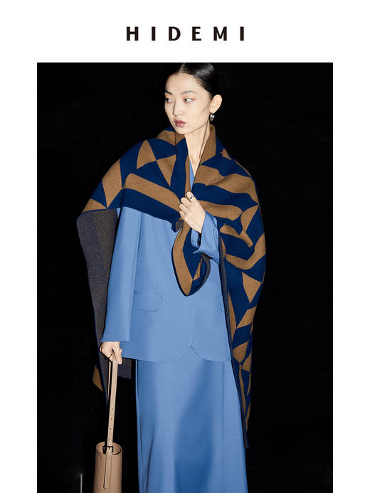 HIDEMI几何设计感印花披肩/毛毯 商品图0