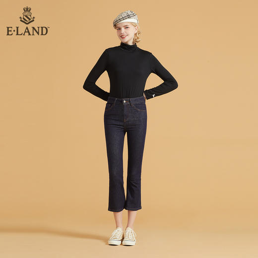 衣恋时尚复古直筒休闲牛仔裤EETJB49C8M 商品图0