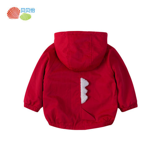 贝贝怡恐龙卡通男女童秋冬加绒加厚保暖连帽外套214S2766 商品图8