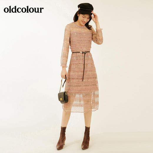 oldcolour秋季时尚长袖连衣裙M31103436 商品图0
