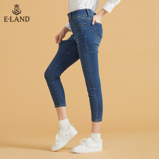 衣恋高腰弹力修身小脚牛仔裤EETJB49C1C 商品图1