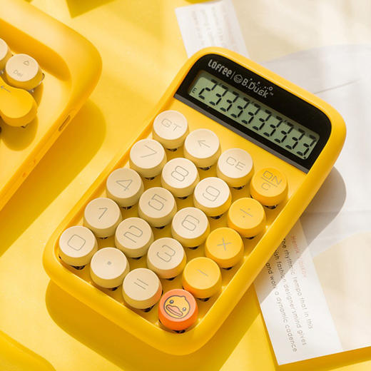 洛斐小黄鸭B.DUCK糖豆计算器EH113P会计专用女时尚可爱迷你便携财务办公个性创意无线机械轴 商品图1