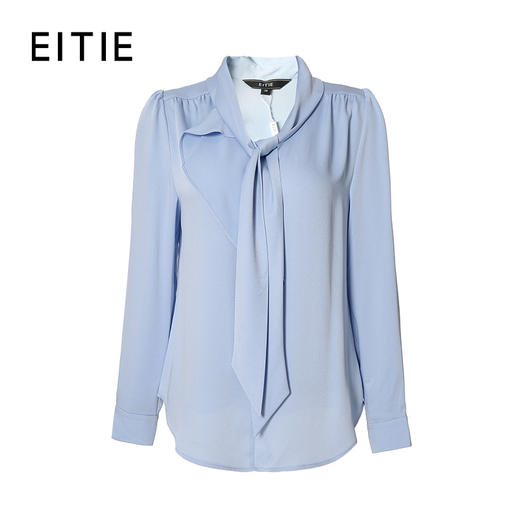 EITIE爱特爱秋季新款时尚通勤简约舒适显瘦系带衬衫女上衣6713401 商品图6