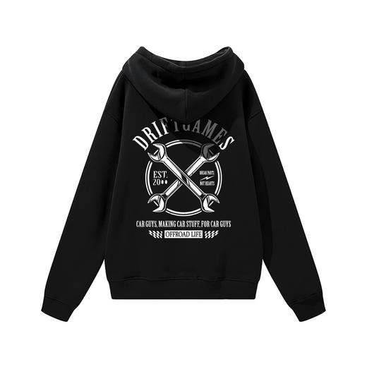 2021秋冬新款抓绒带帽休闲欧美机车范 NMT-1693潮流落肩宽松卫衣 商品图3