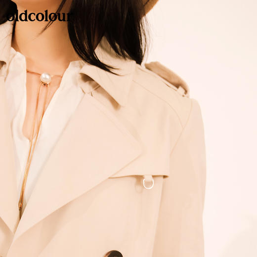 oldcolour秋季新款时尚修身中长风衣外套M33047355 商品图3