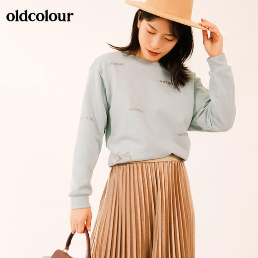 oldcolour秋季时尚宽松纯棉圆领长袖卫衣M33023345 商品图4