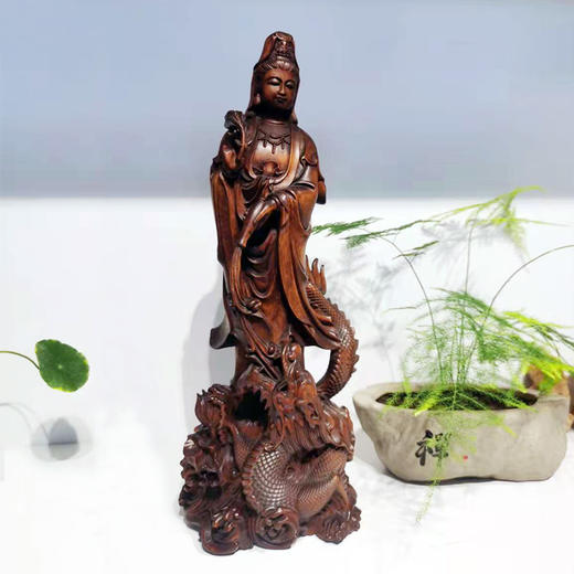 御龙观音°做旧黄杨摆件 商品图0