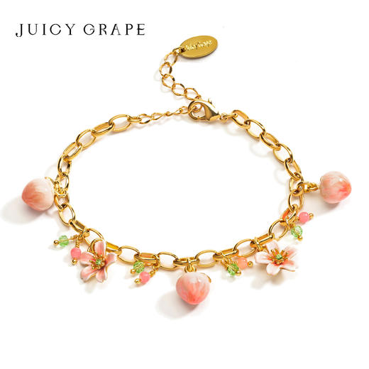 Juicy Grape水蜜桃手链女夏款原创甜美可爱水果桃子桃花饰品法式 商品图0